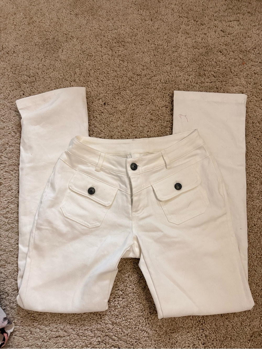 Princess Polly White Skinny Jeans with Front Flap Pockets